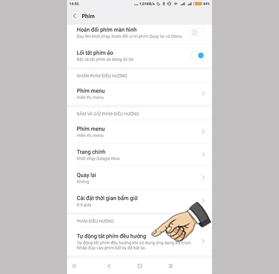 Tự động tắt ph&iacute;m